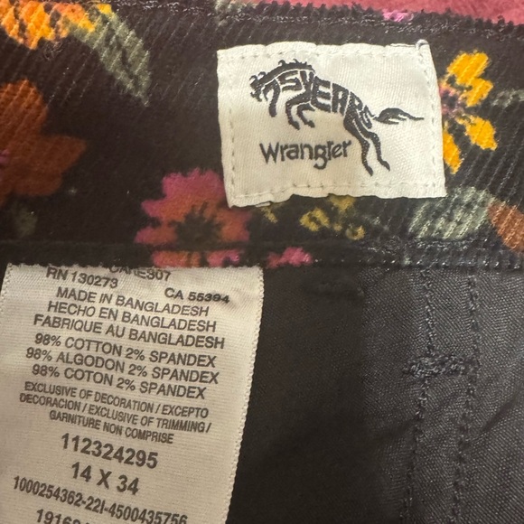 Wrangler Floral Boot Cut Pants - Black and Yellow - Picture 4 of 4